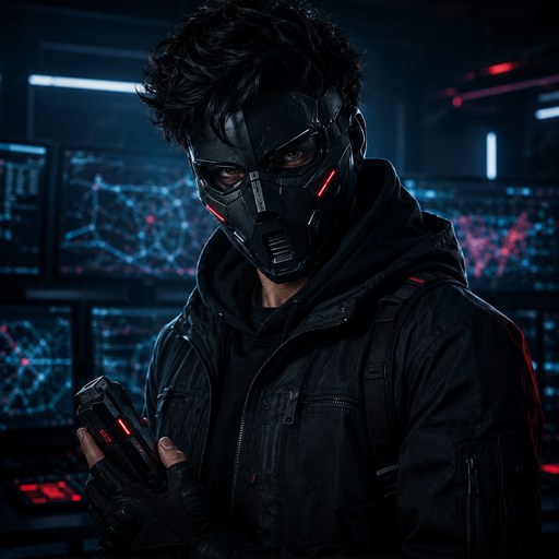 Masked Hacker style — real generated sample